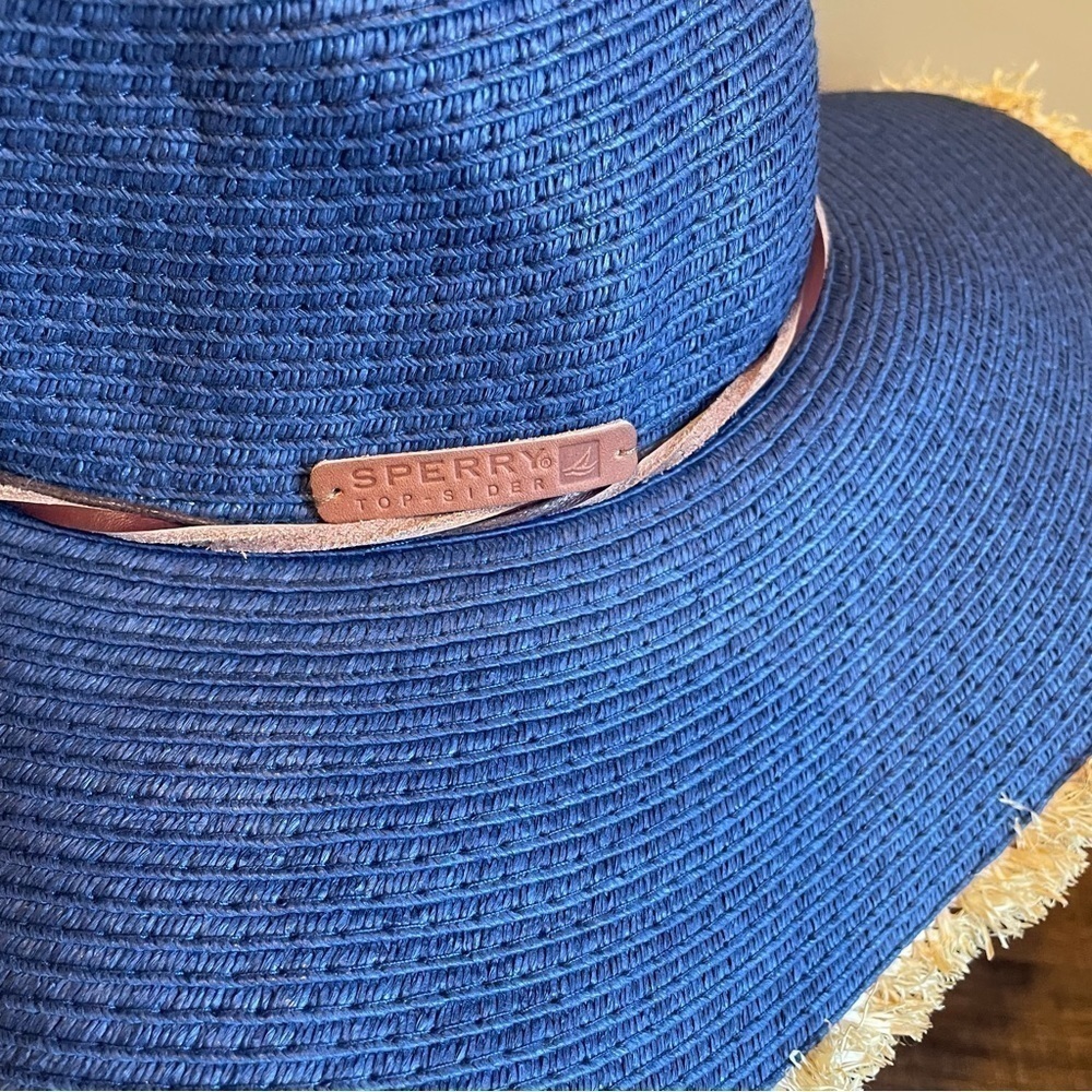 Sperry Top Sider Blue straw floppy hat - Picture 2 of 6
